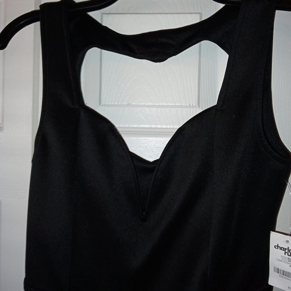 Charlotte Russe black heart cut out skater dress - Picture 3 of 8
